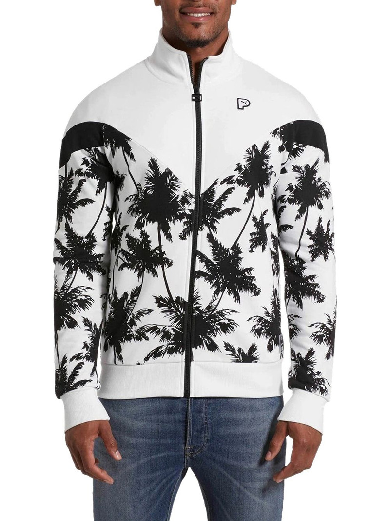 palm-print zip-fastening sweater 1