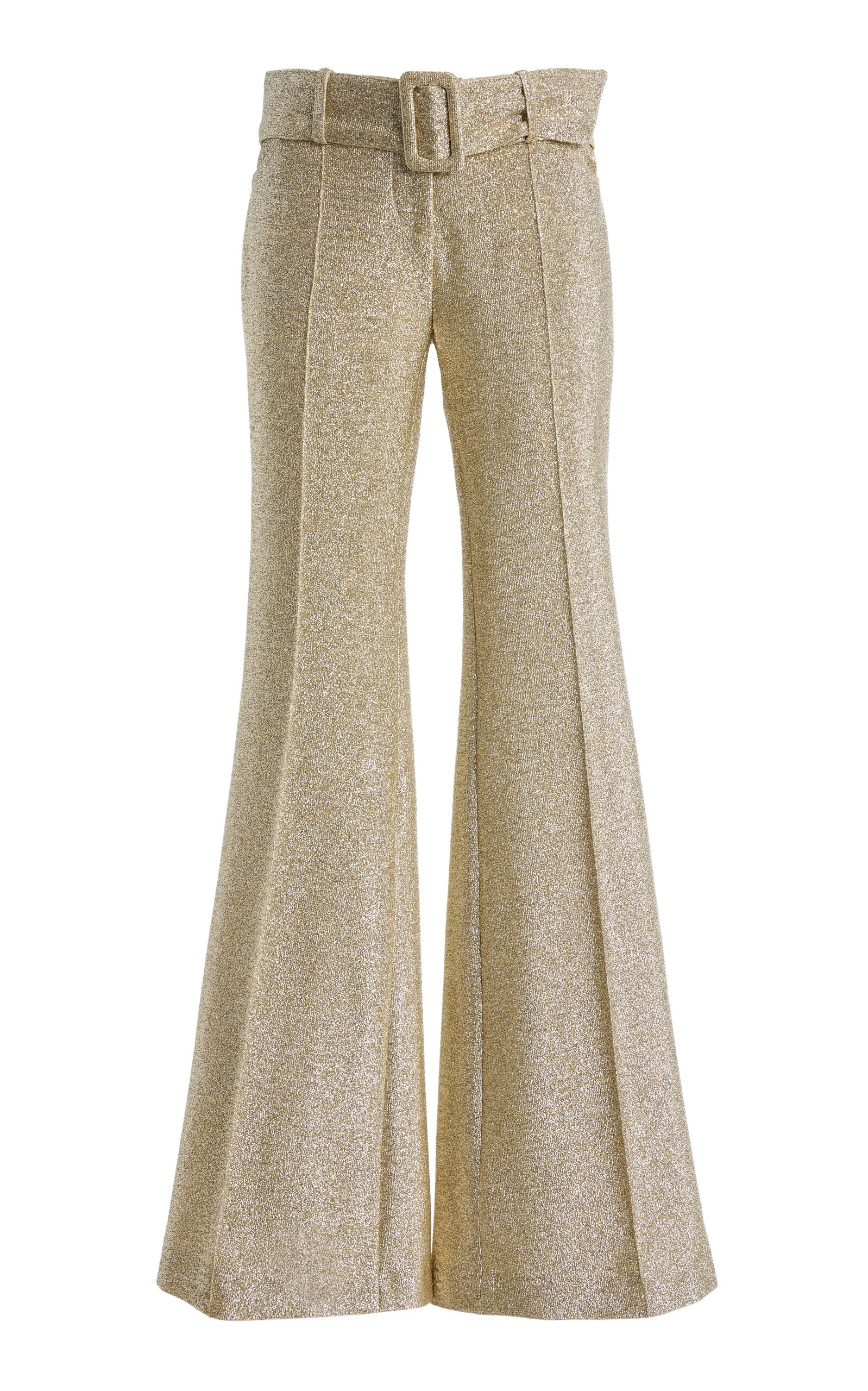 Clover Metallic Jersey Flared-Leg Pants - 1