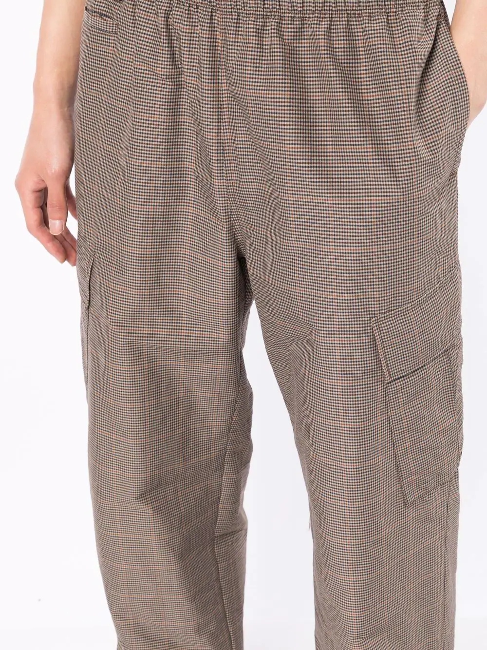 check-pattern track pants - 5