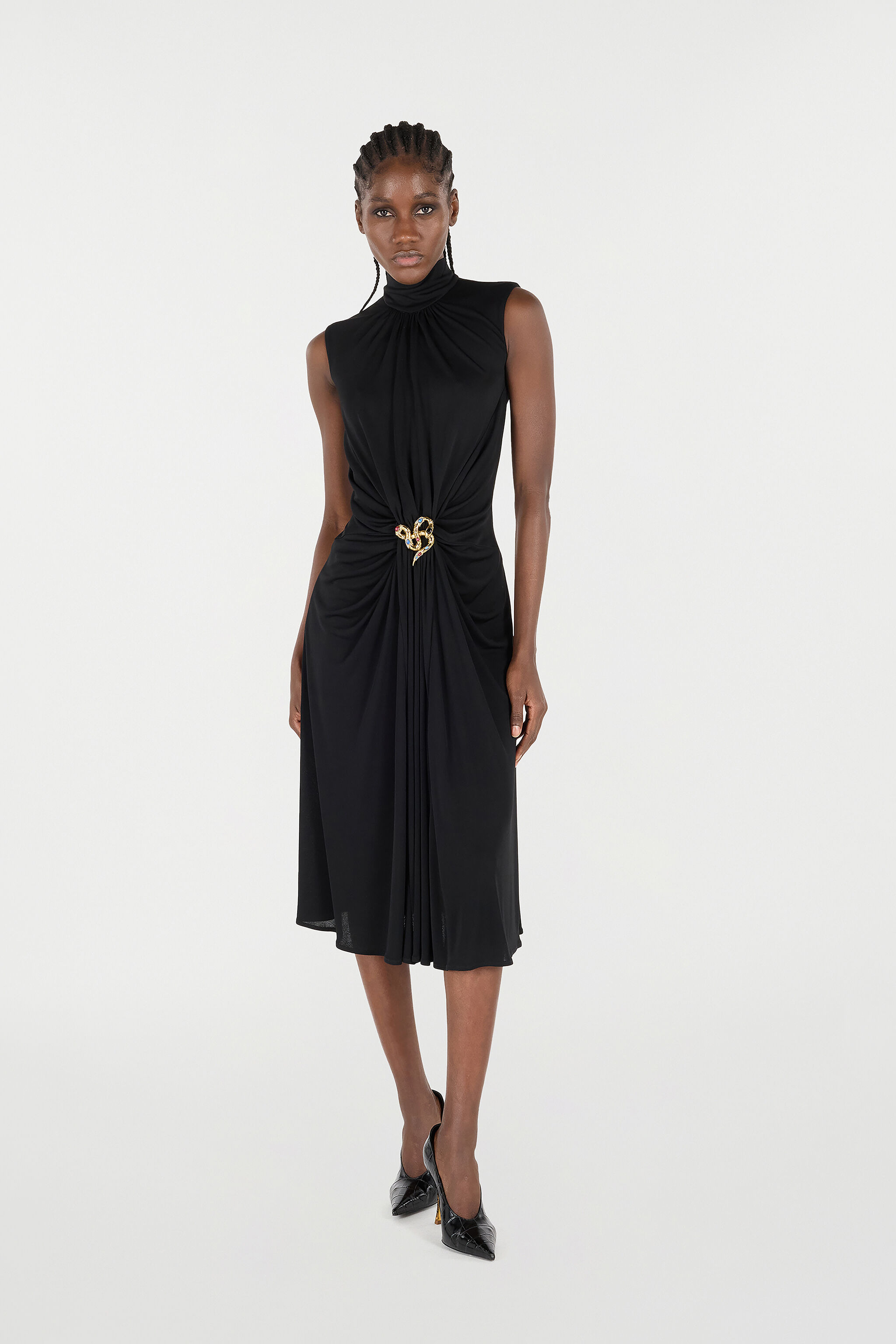 Draped Midi Dress - 2