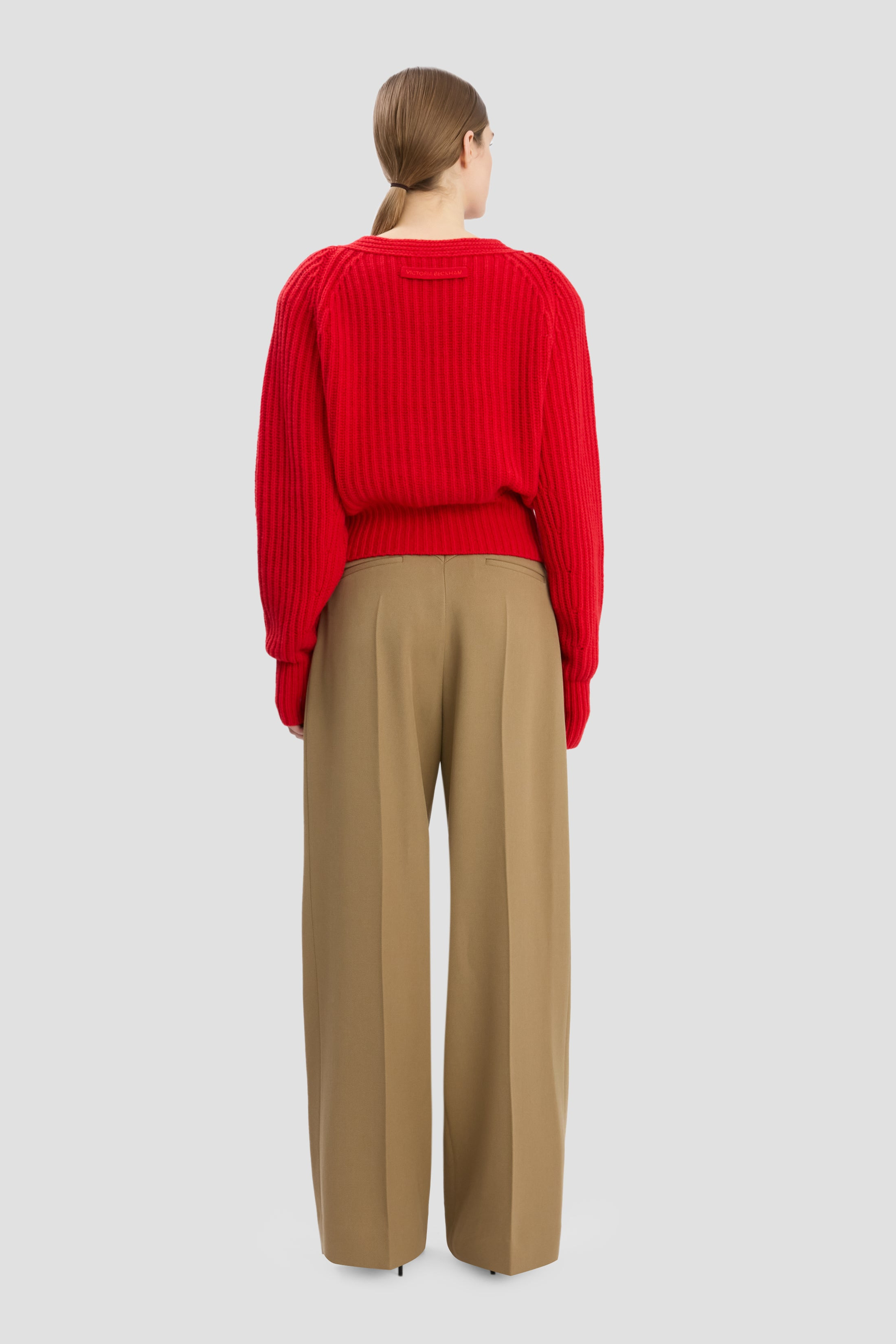 Wide Leg Trouser In Dark Camel - 4