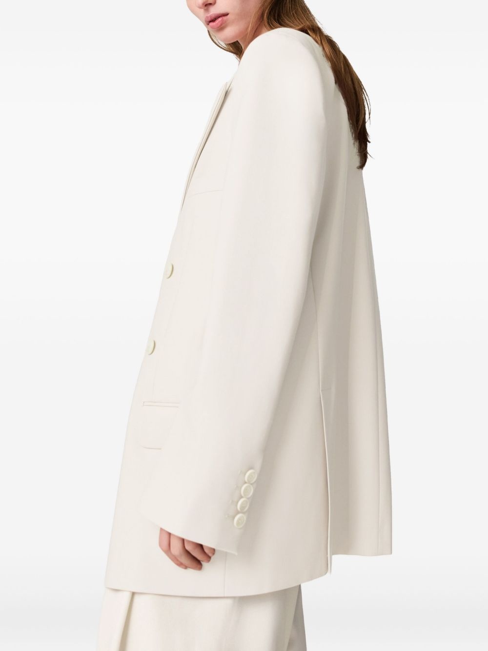 virgin wool double-breasted blazer - 7