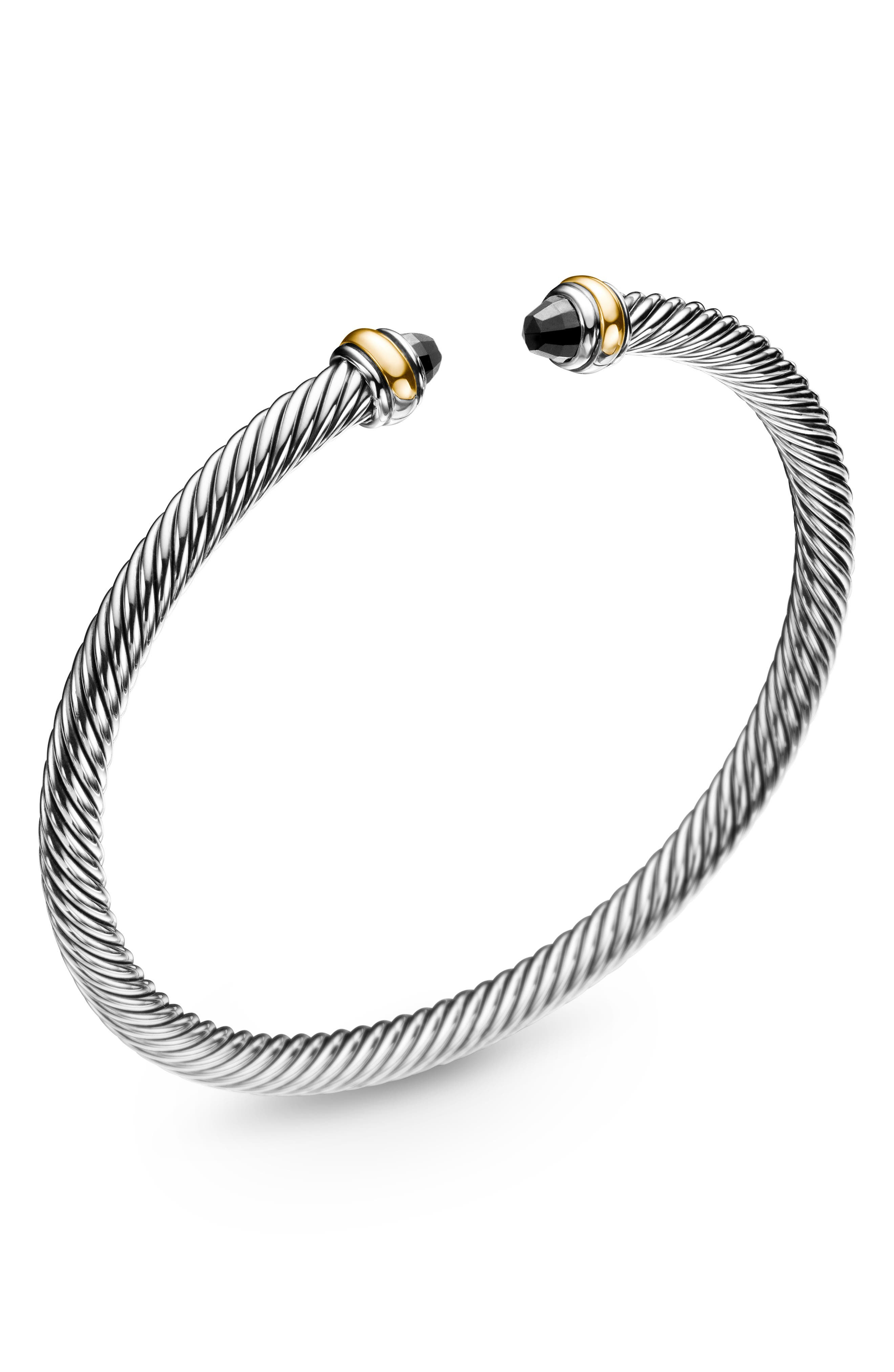 David Yurman Cable Classic Bracelet with 18K Gold & Semiprecious Stones, 4mm in Black Onyx at Nordst - 5