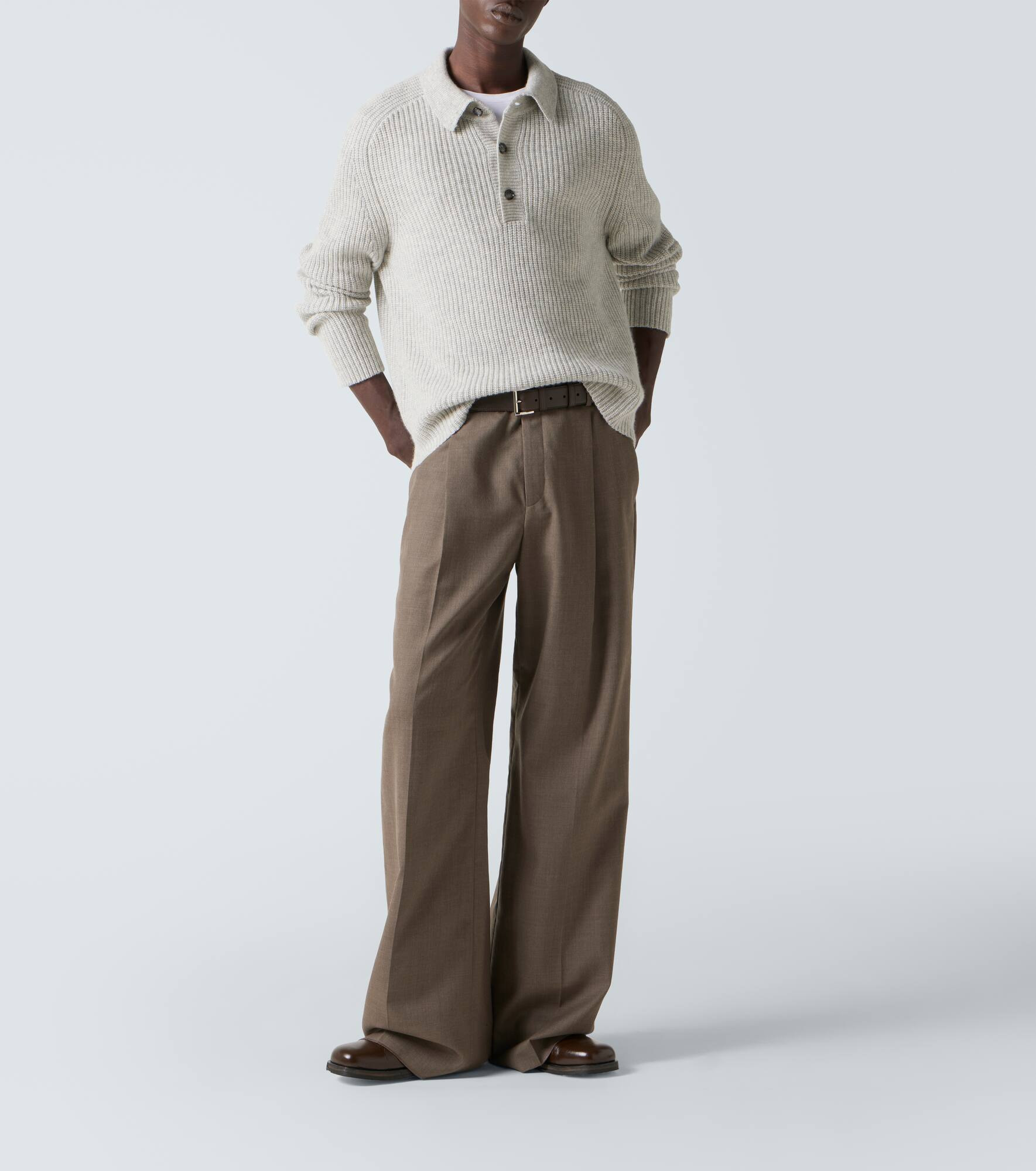 Wool and cashmere polo sweater - 2