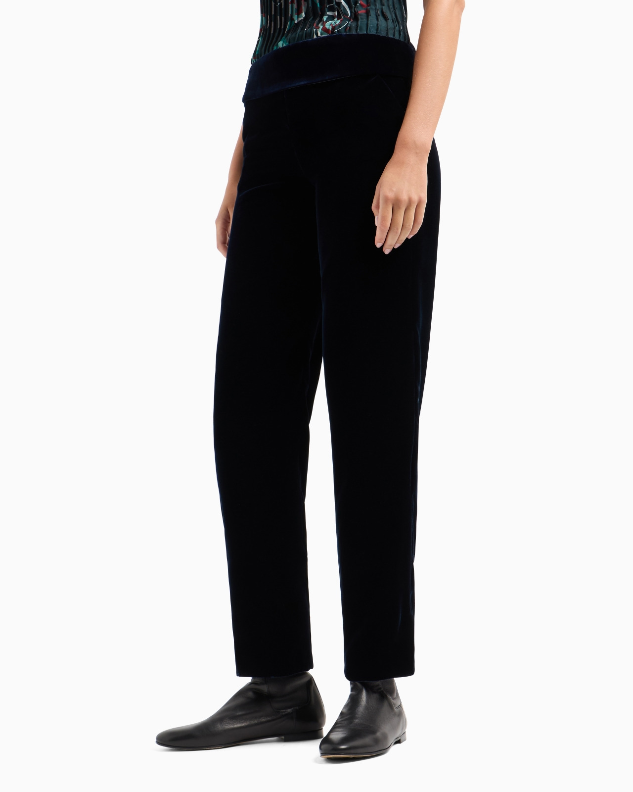Straight-cut velvet trousers - 4