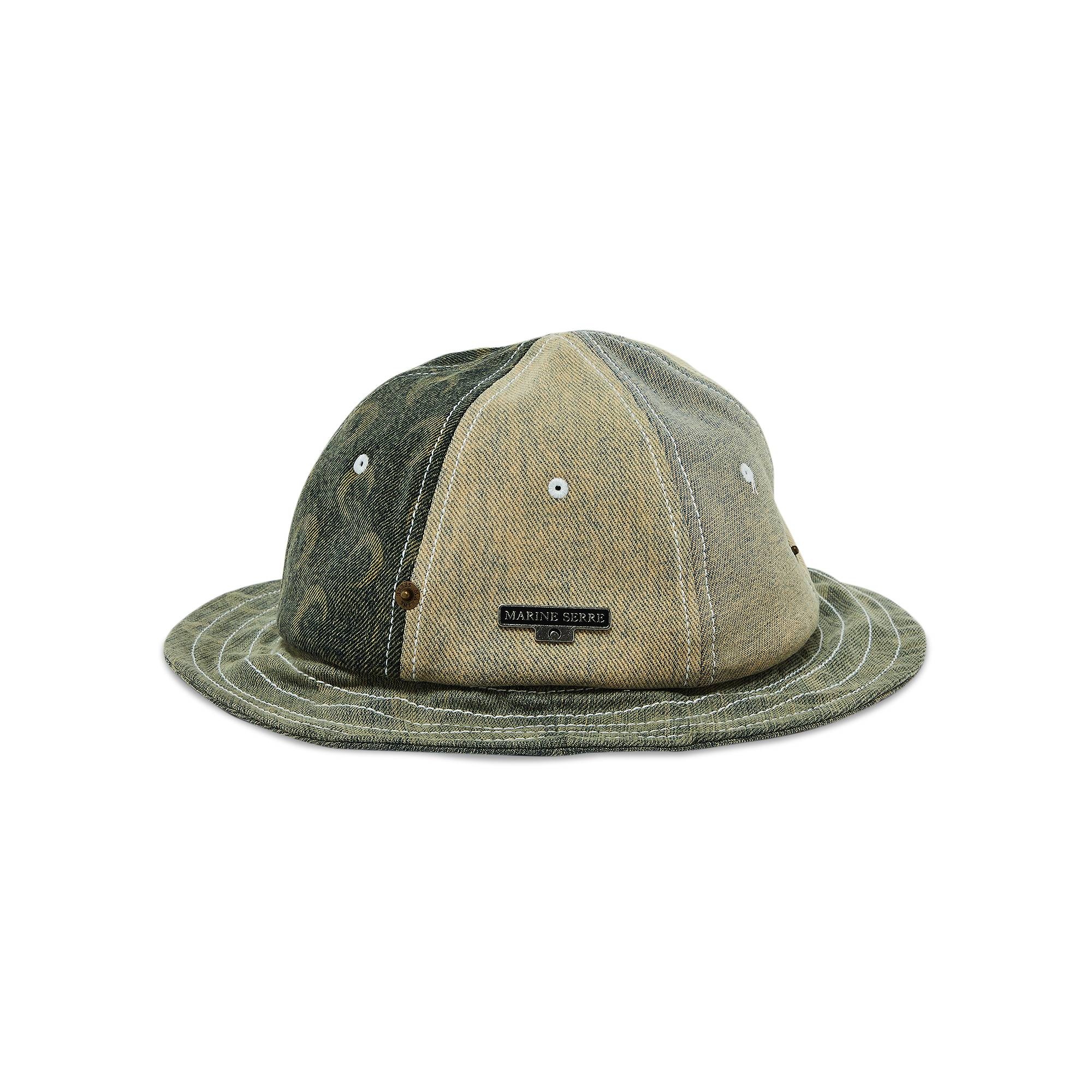 Marine Serre Regenerated Denim Bell Hat 'Washed Denim' - 1