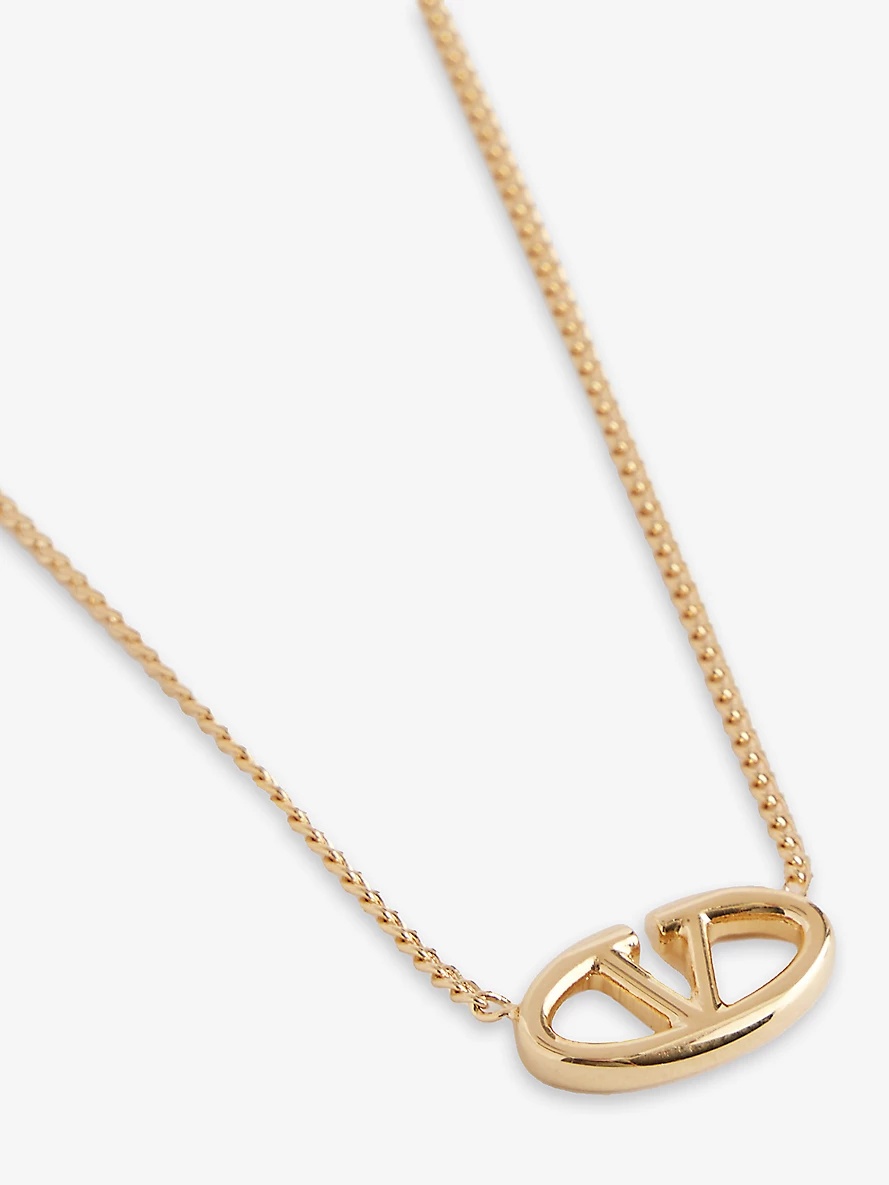 VLOGO gold-tone metal pendant necklace - 2