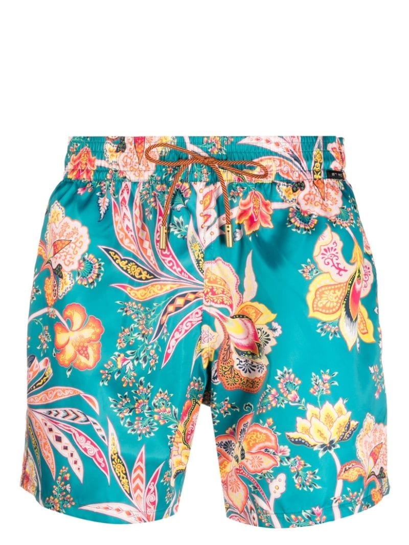 flower-print swim shorts - 1