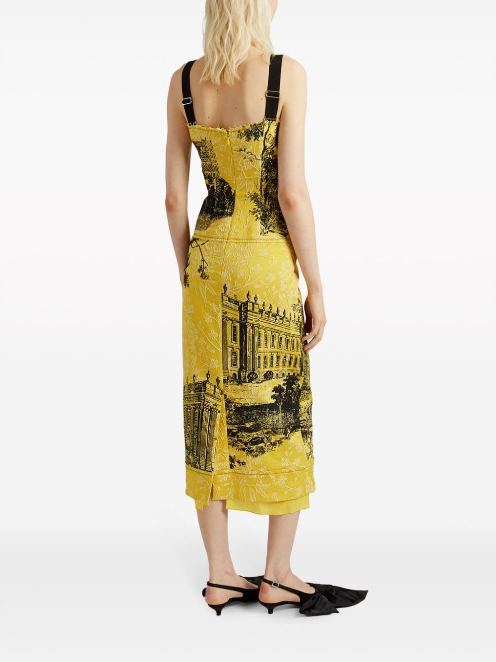 patterned-jacquard midi dress - 5