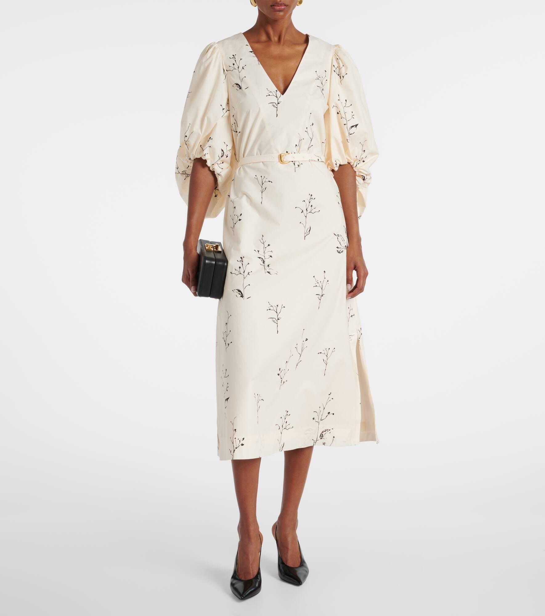 Corrie belted floral cotton midi dress - 2