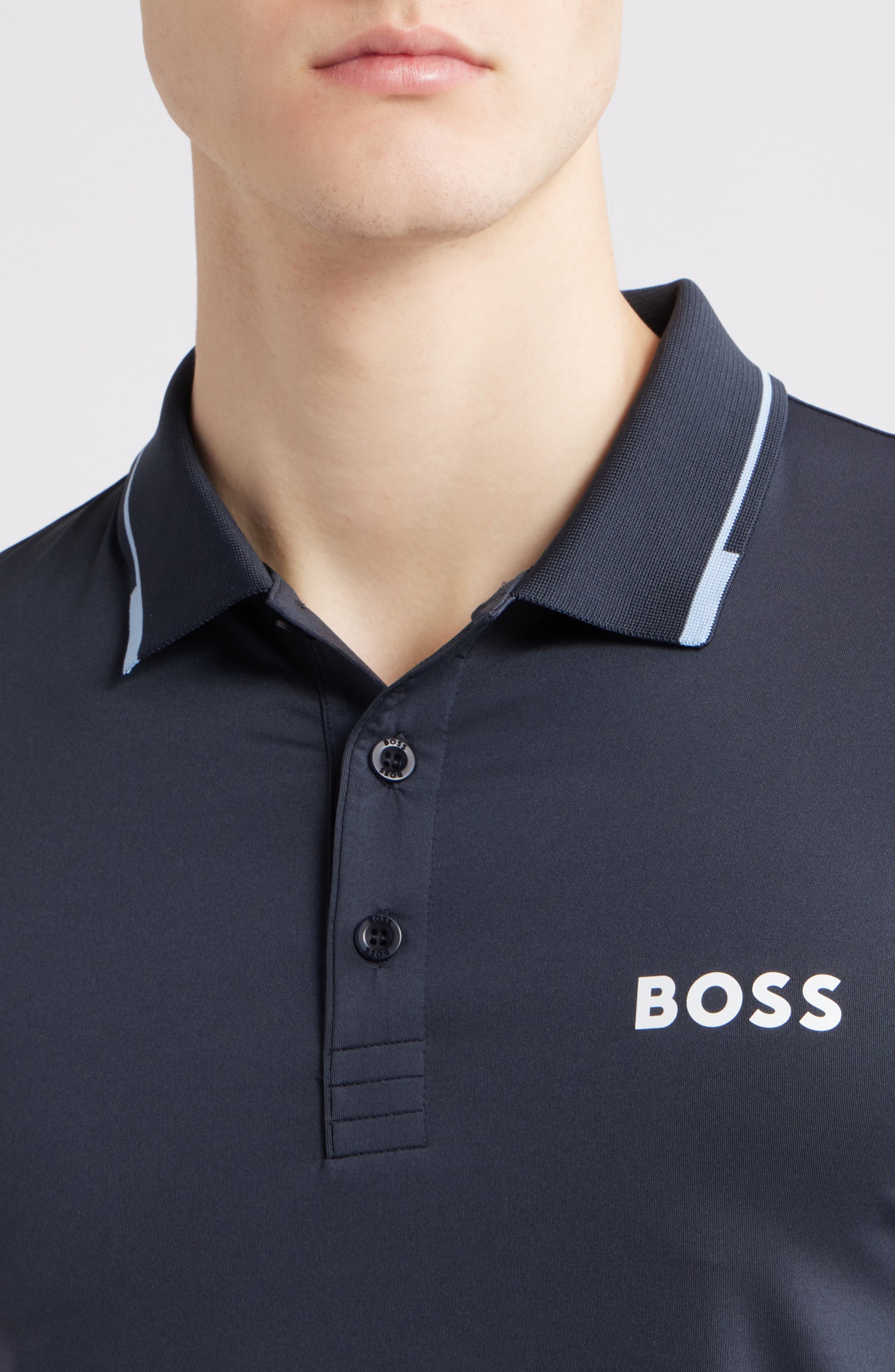 BOSS Paul Pro Performance Polo in Dark Blue at Nordstrom - 4