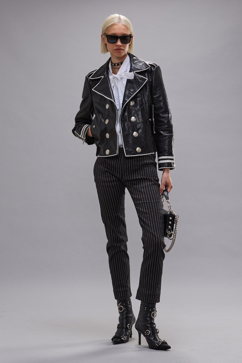 LEATHER SHRUNKEN PEACOAT 3