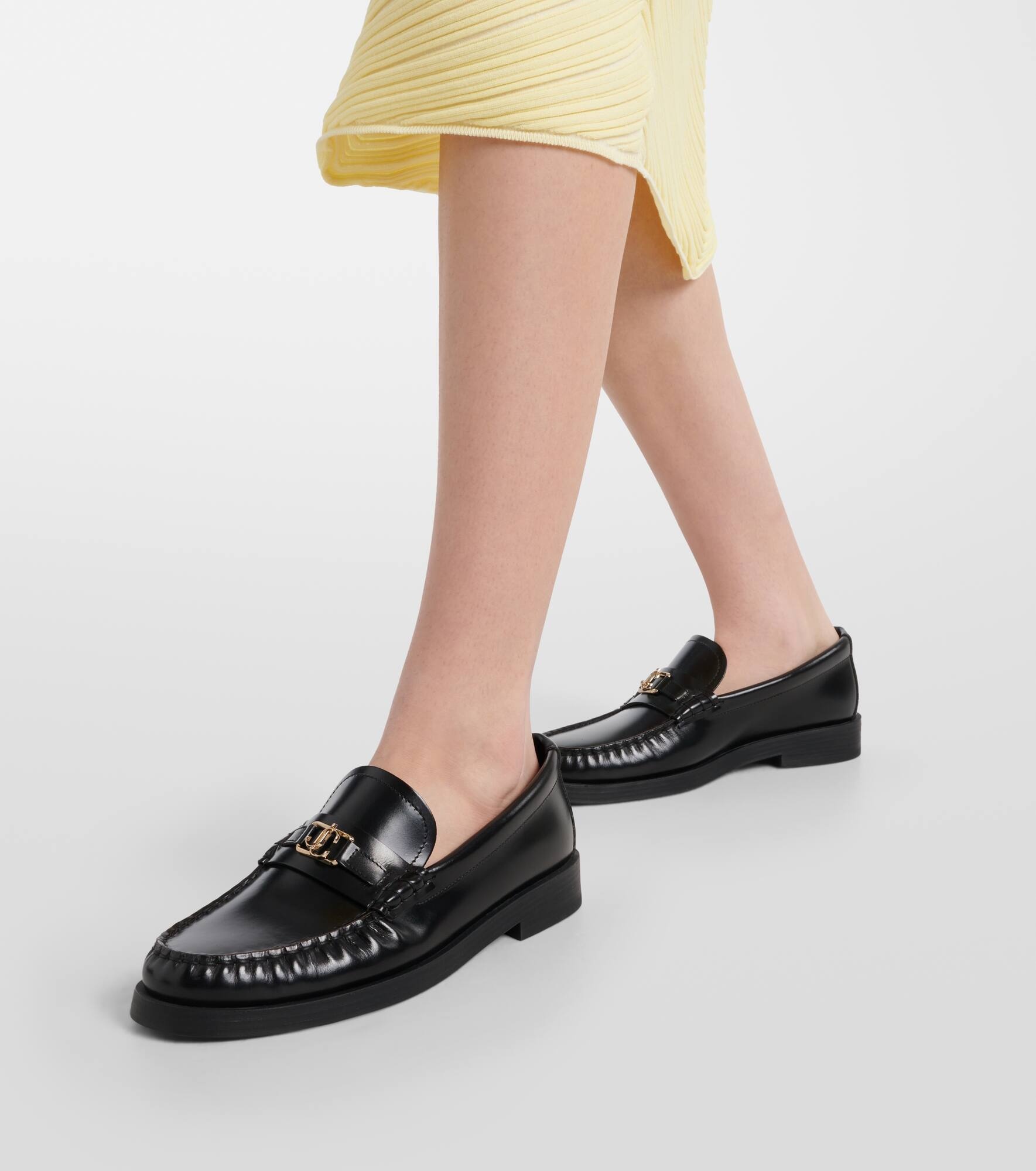 Addie logo leather loafers - 4
