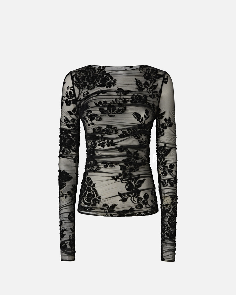 SHEER FLOCK-PRINT SWEATER 1