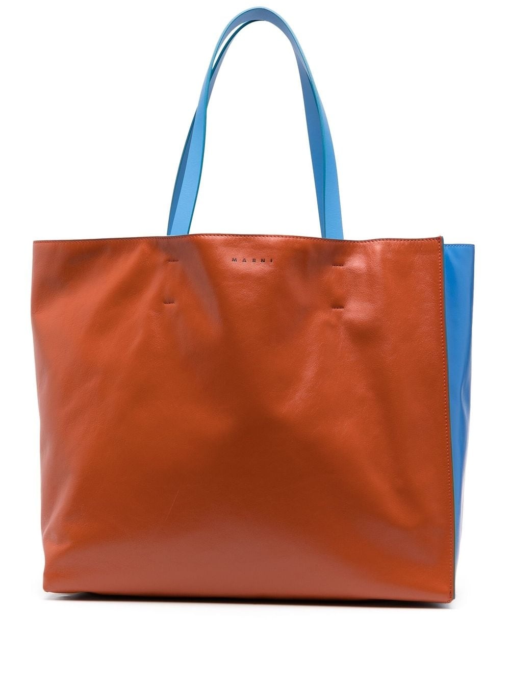 logo-print leather tote bag - 1