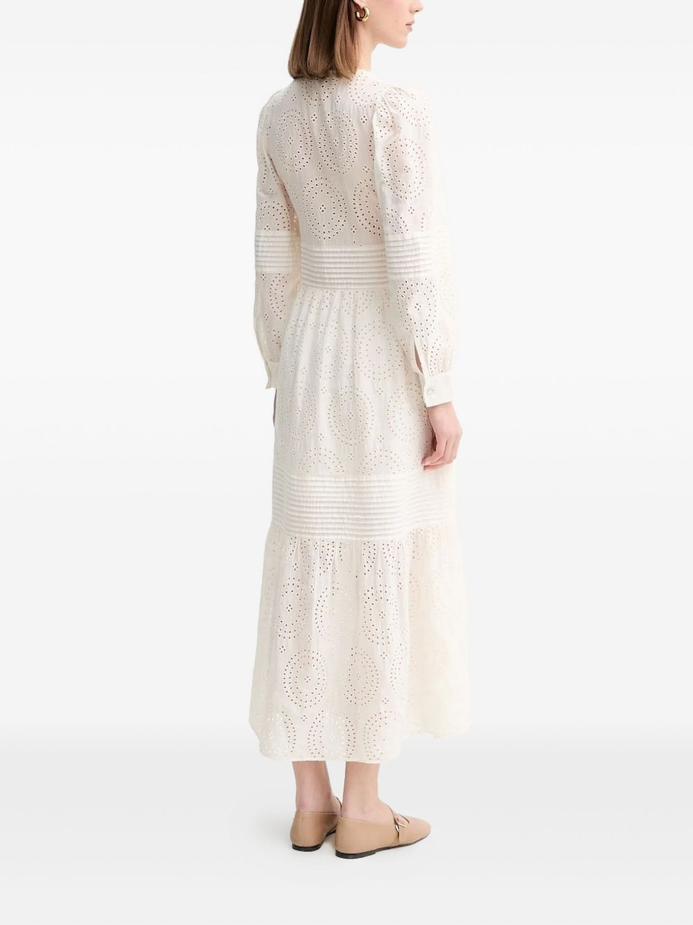 Dabrody eyelet-embroidered pleated midi dress - 2