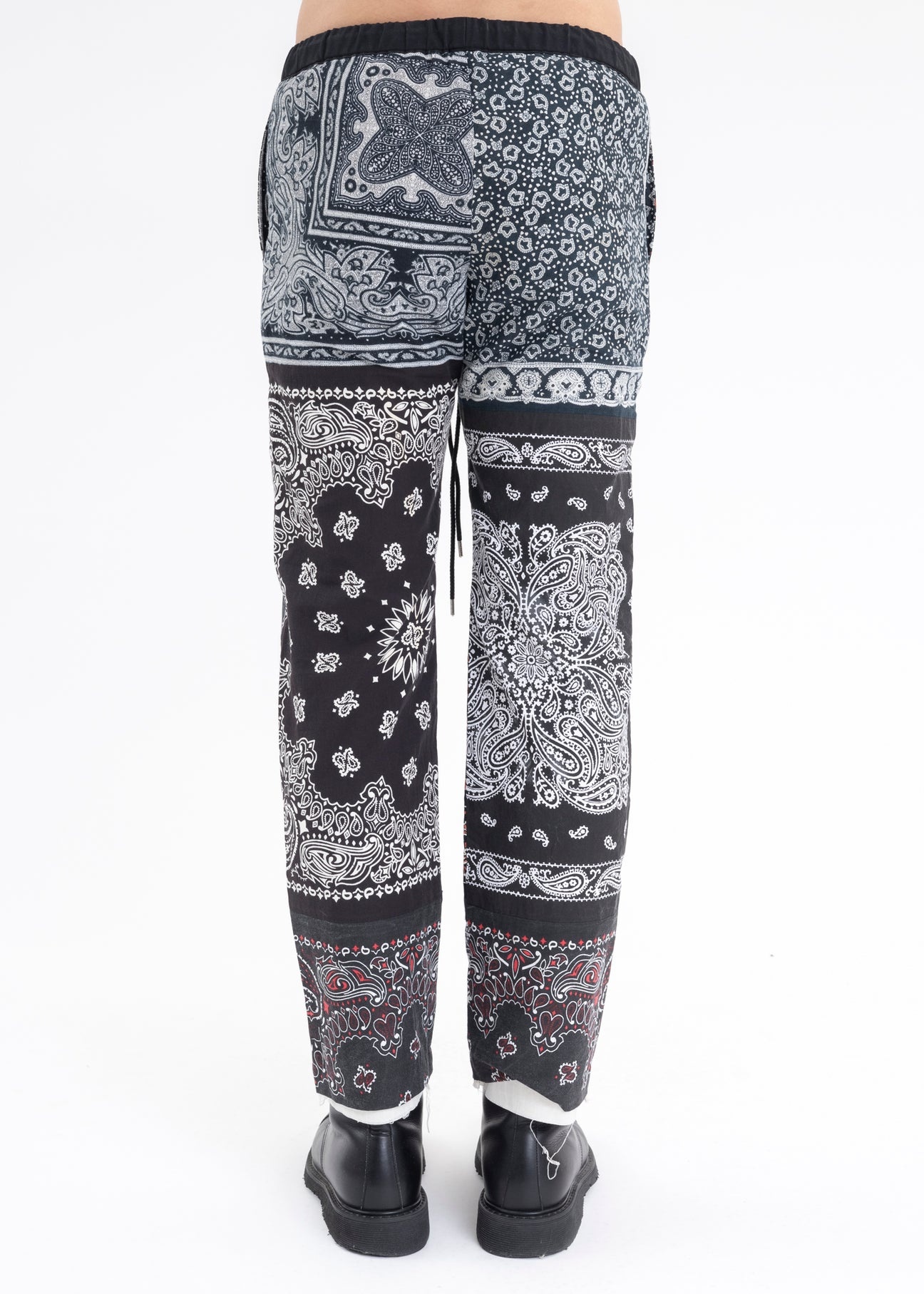 Black BANDANA PATCHWORK PANTS - 2