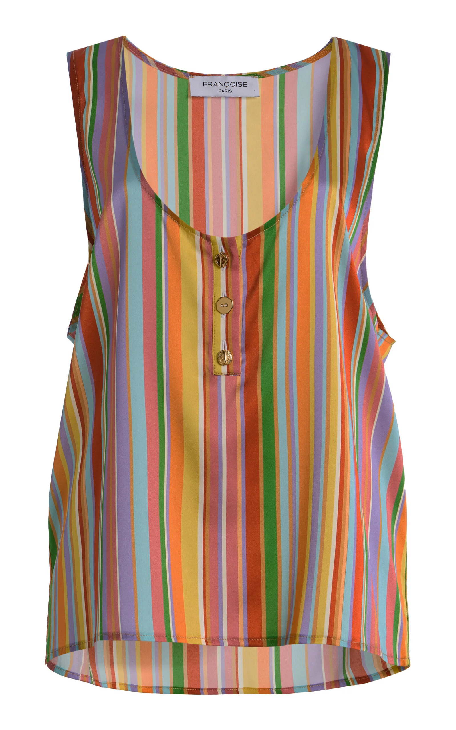 Exclusive La Isla Poppy Silk Satin Tank Top - 1