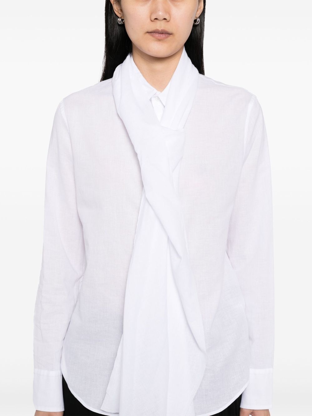 scarf-detail shirt - 5