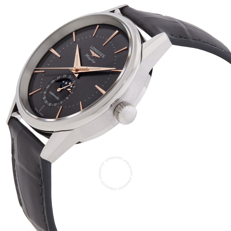 Longines Flagship Heritage Moonphase Automatic Moon Phase Grey Dial Men's Watch L4.815.4.52.2 - 2