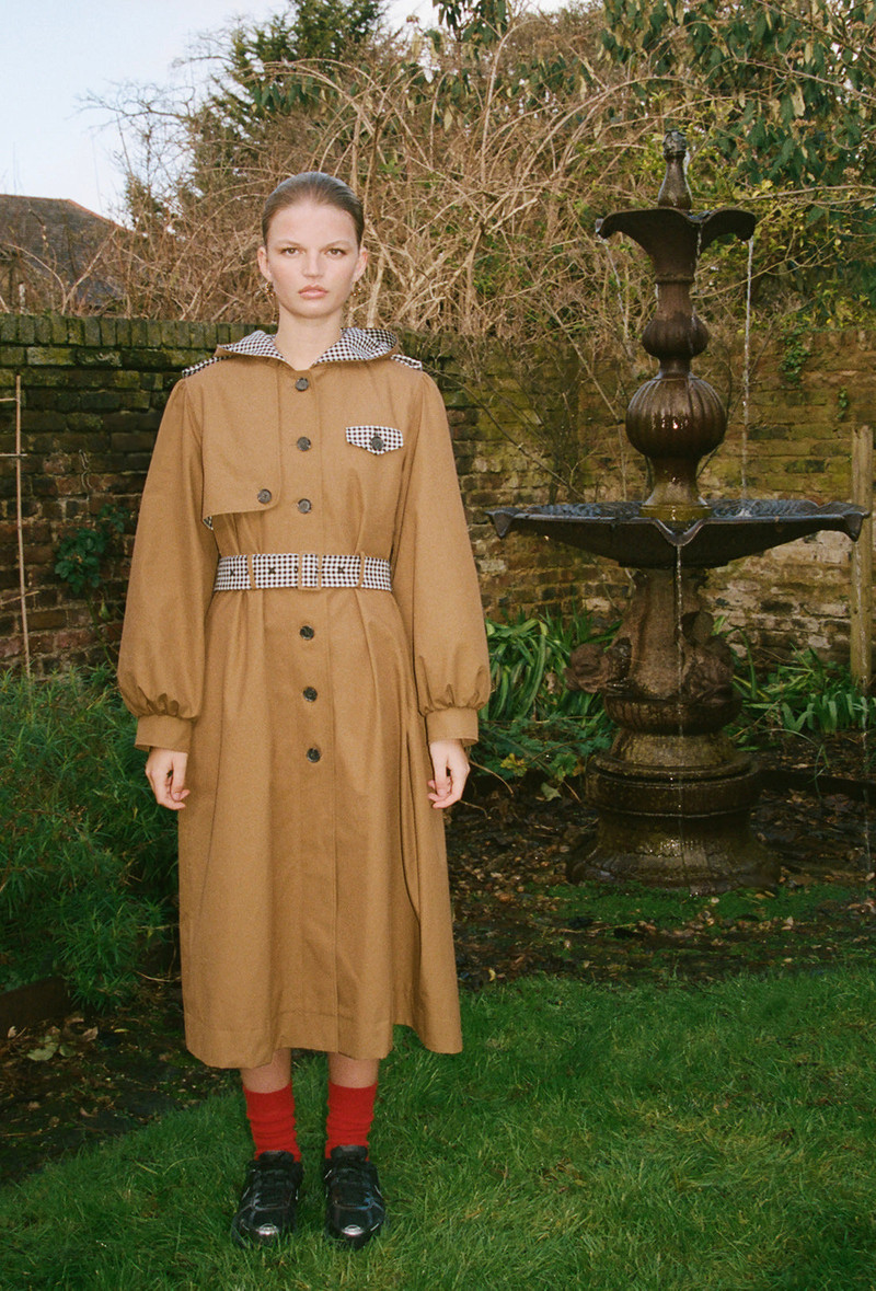 Aspen Trench Coat - Tan/Black Gingham 1