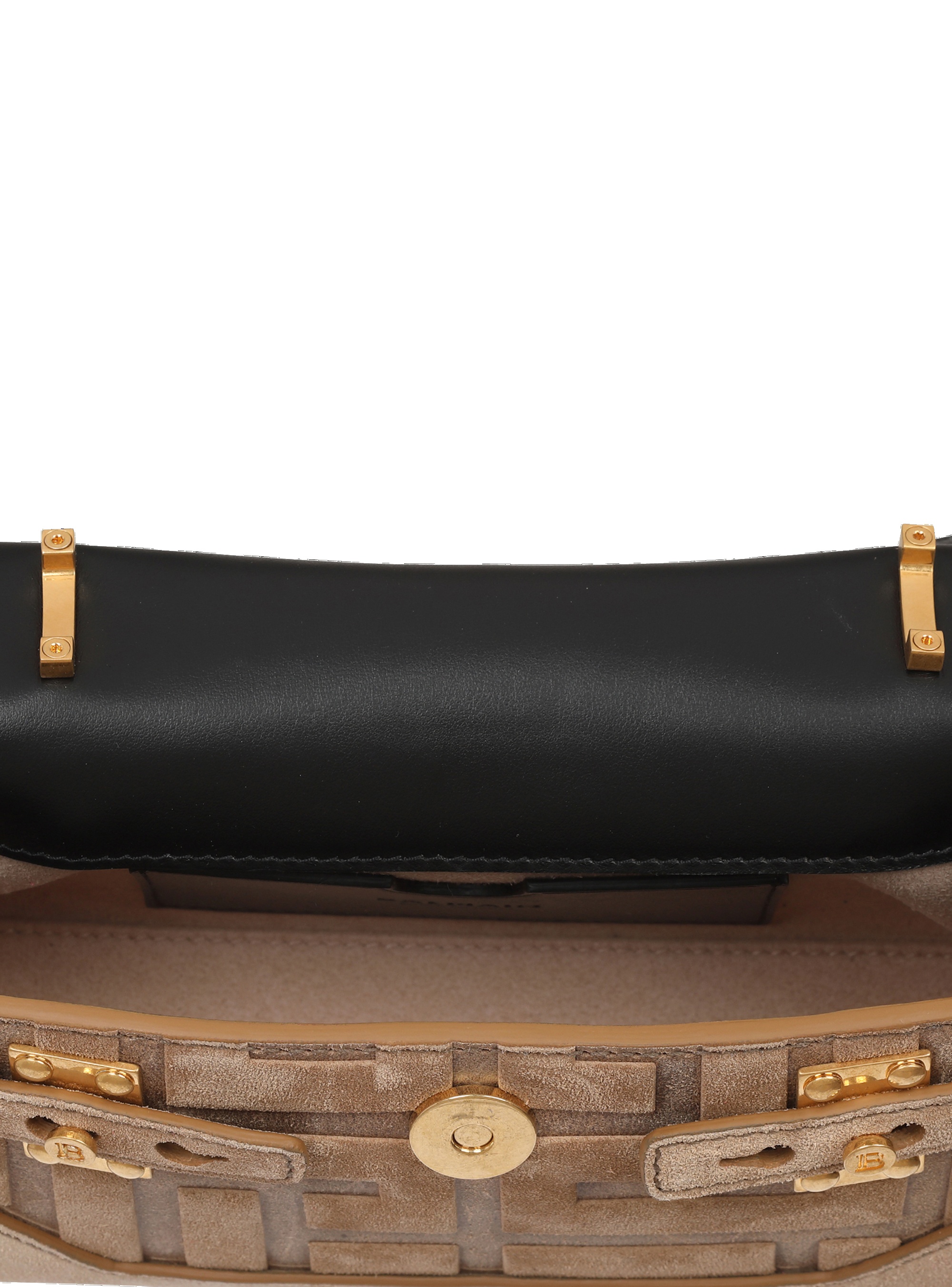 Debossed suede B-Buzz 19 bag with fringe - 6