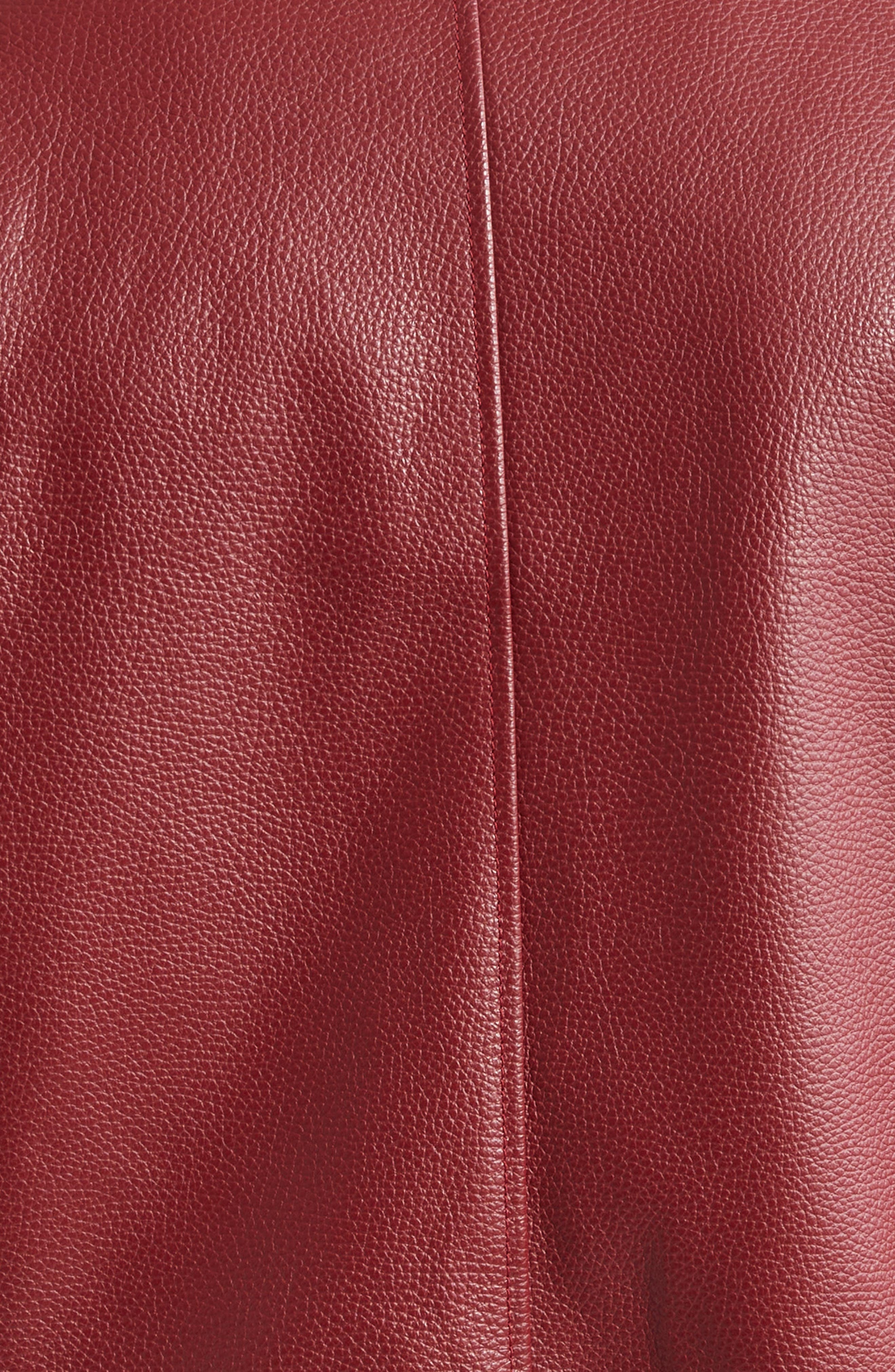 Thom Browne 4-Bar Leather Varsity Jacket in Burgundy at Nordstrom - 6