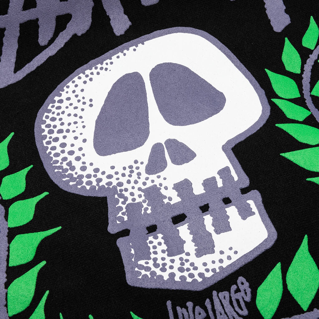 Stüssy SKULL CREST HOODIE - BLACK | REVERSIBLE