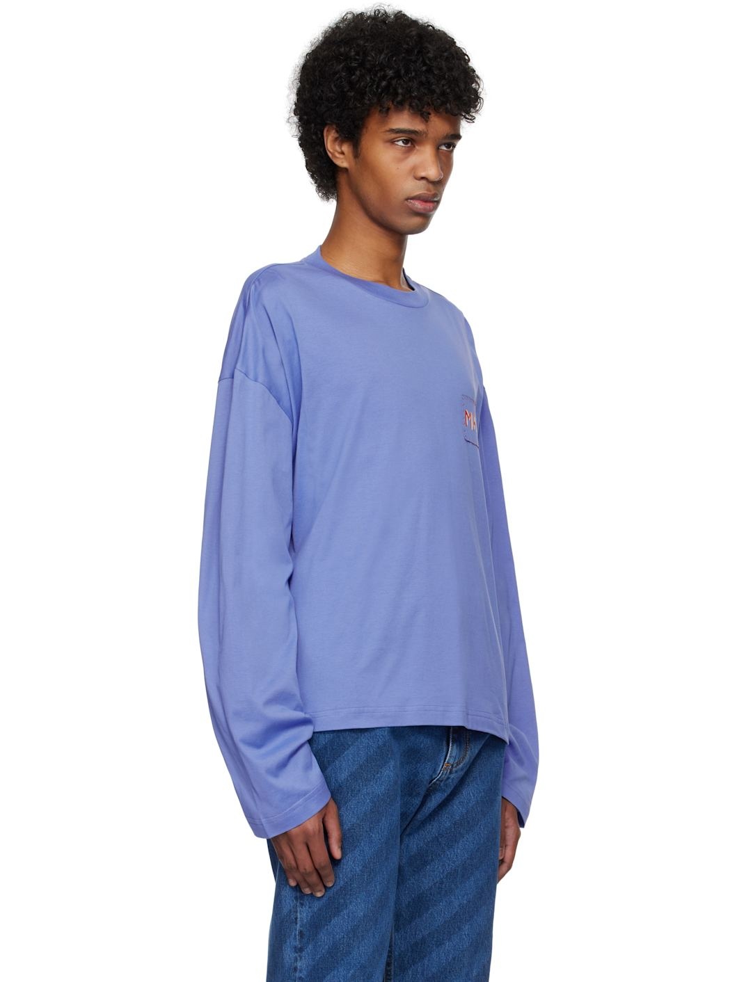 Blue Logo Patch Long Sleeve T-shirt - 2