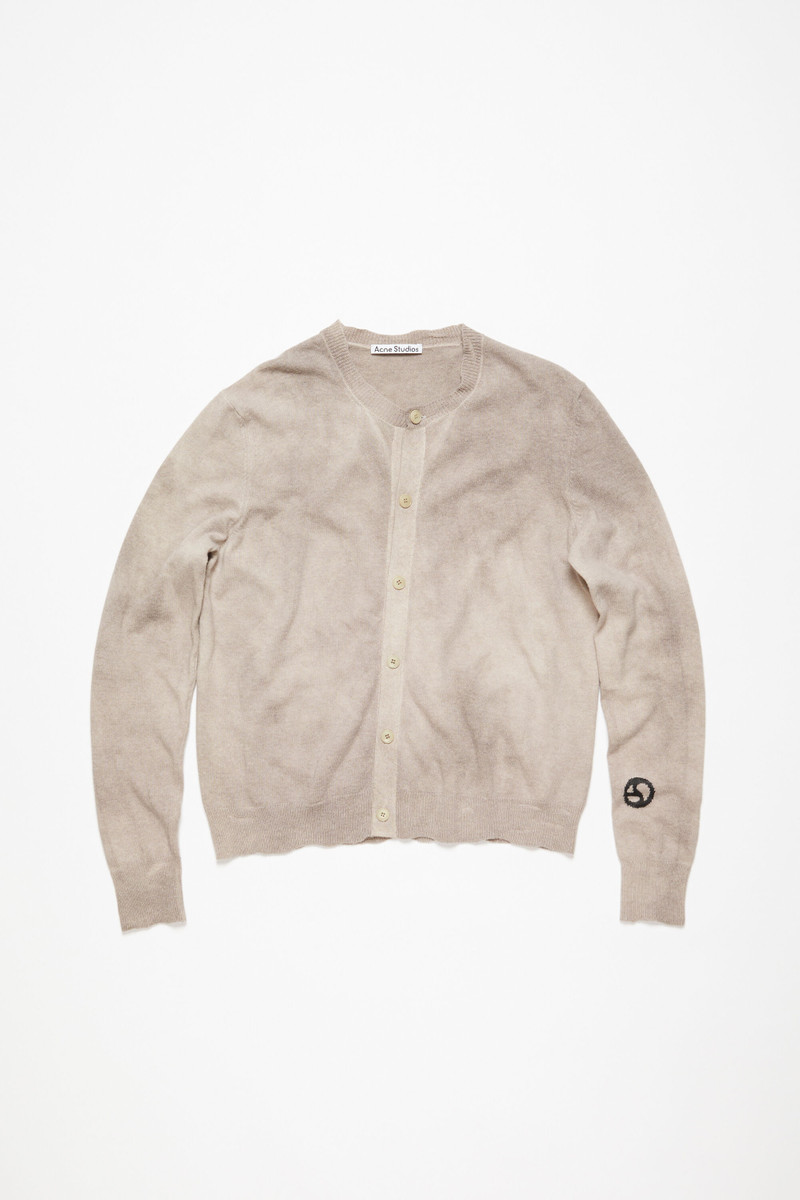 Crew neck cardigan - Vintage beige - 1