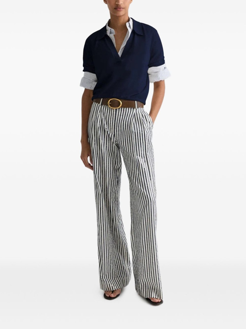 TWP Sulli sequin-embellished striped trousers outlook
