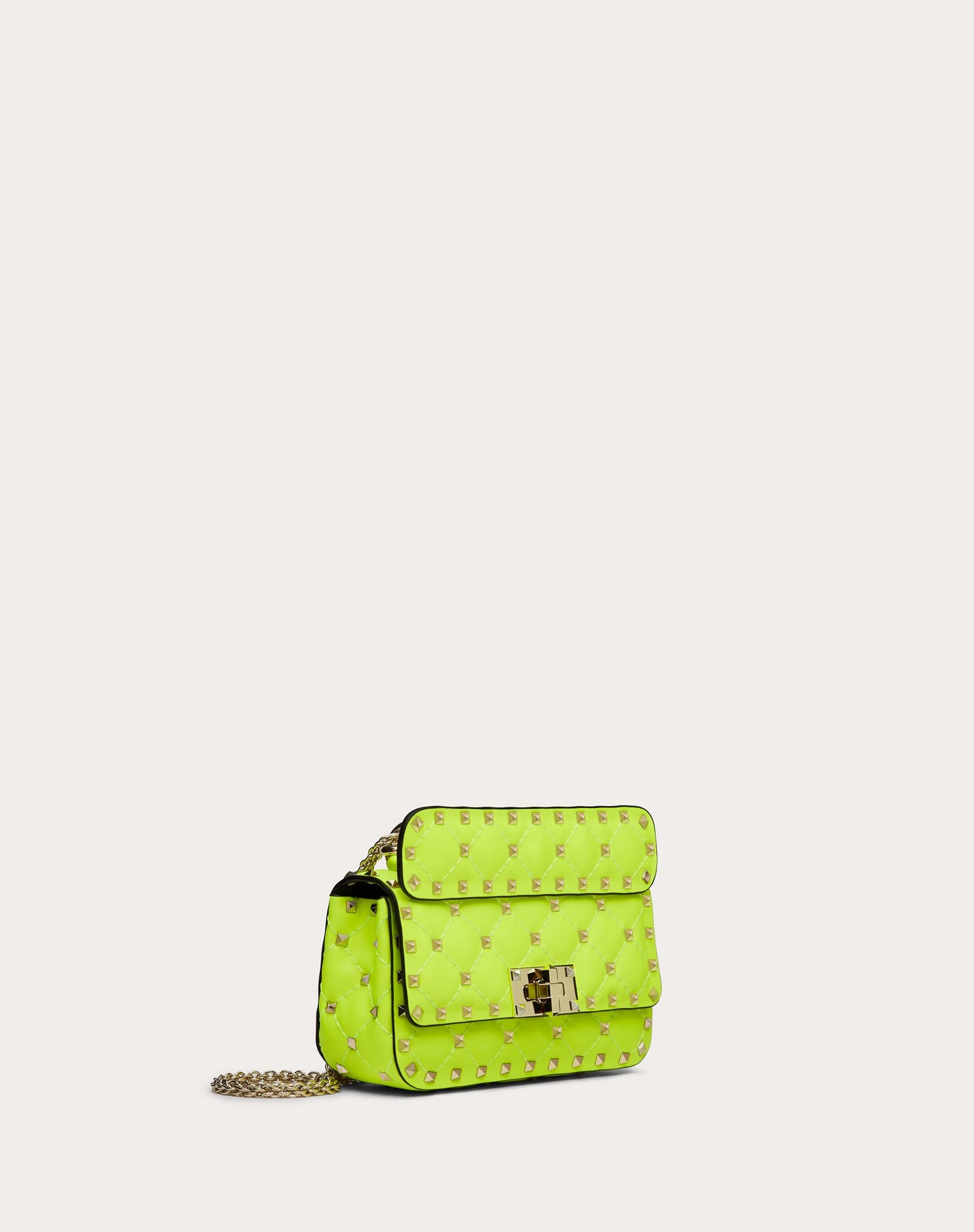 Mini Rockstud Spike fluo calfskin leather bag - 2