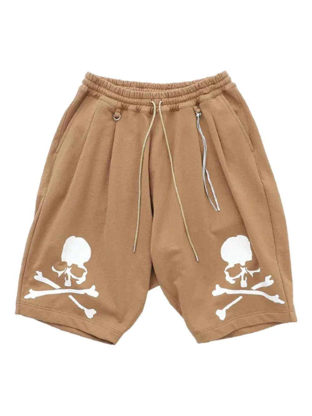 skull-print drawstring track shorts - 1