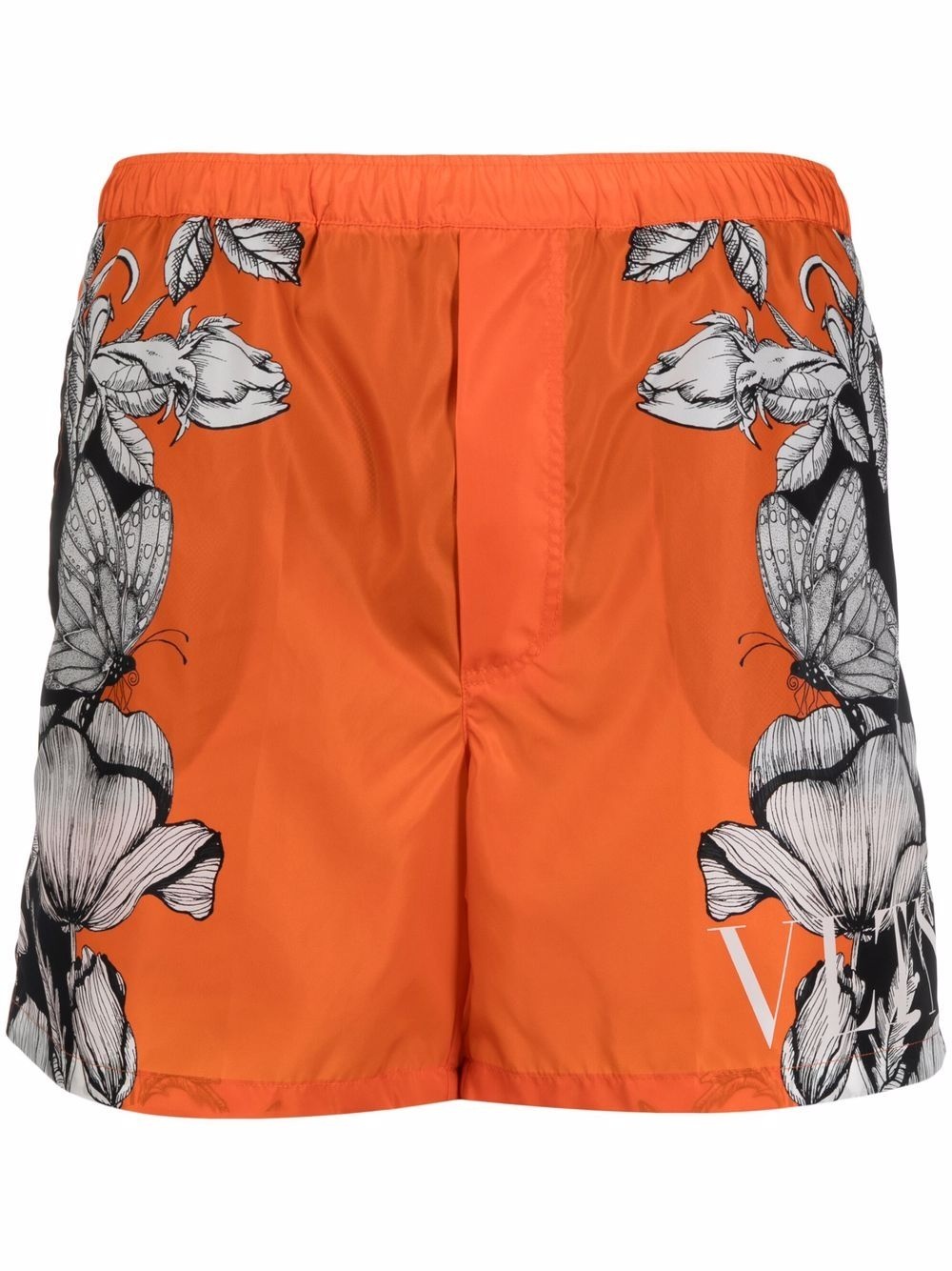 Dark Blooming print swim shorts - 1