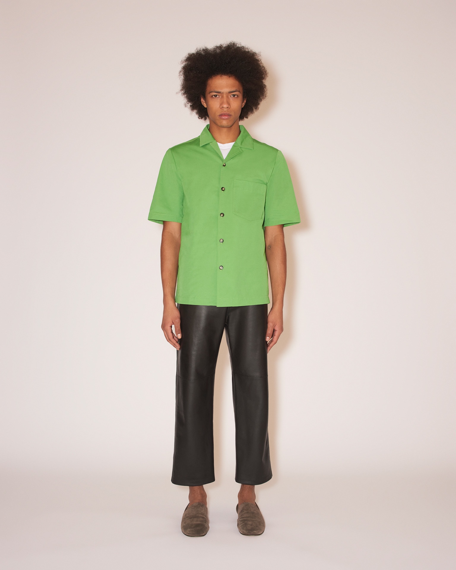 BODIL - Tech twill shirt - Green - 2