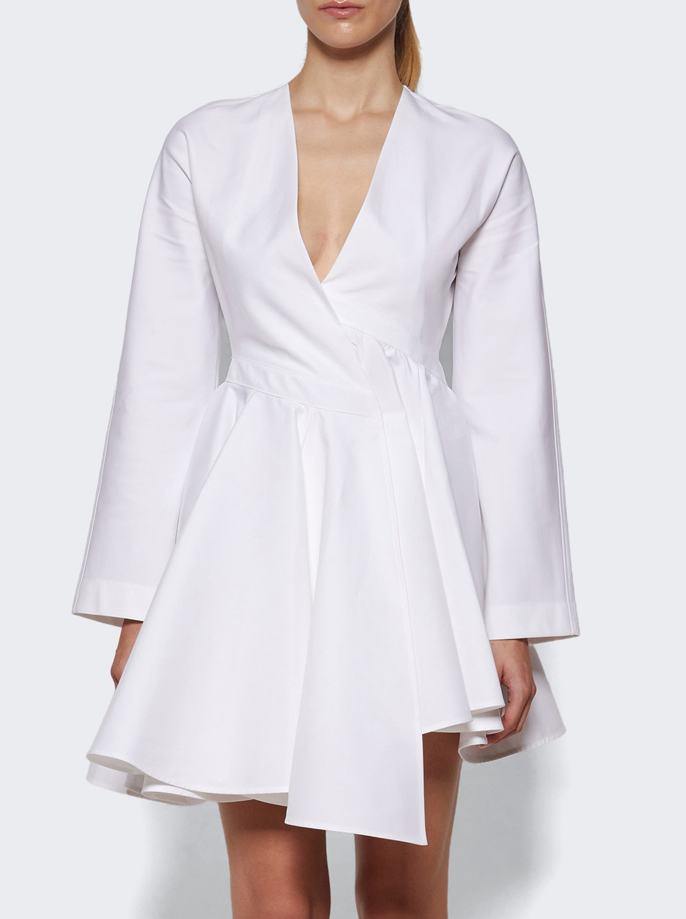 Asymmetrical Belt Dress Blanc - 2