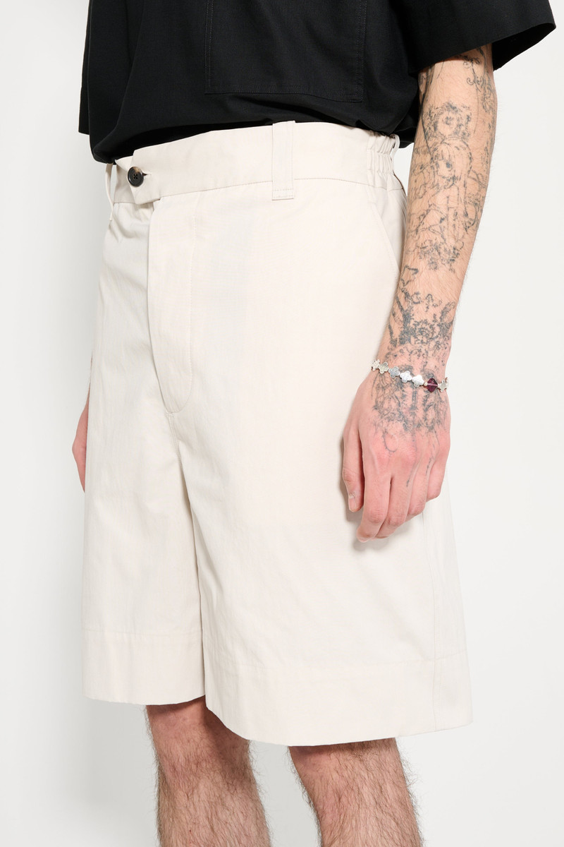 MARGARET HOWELL MARGARET HOWELL RELAXED SHORTS HEAVY COTTON POPLIN CHALK outlook