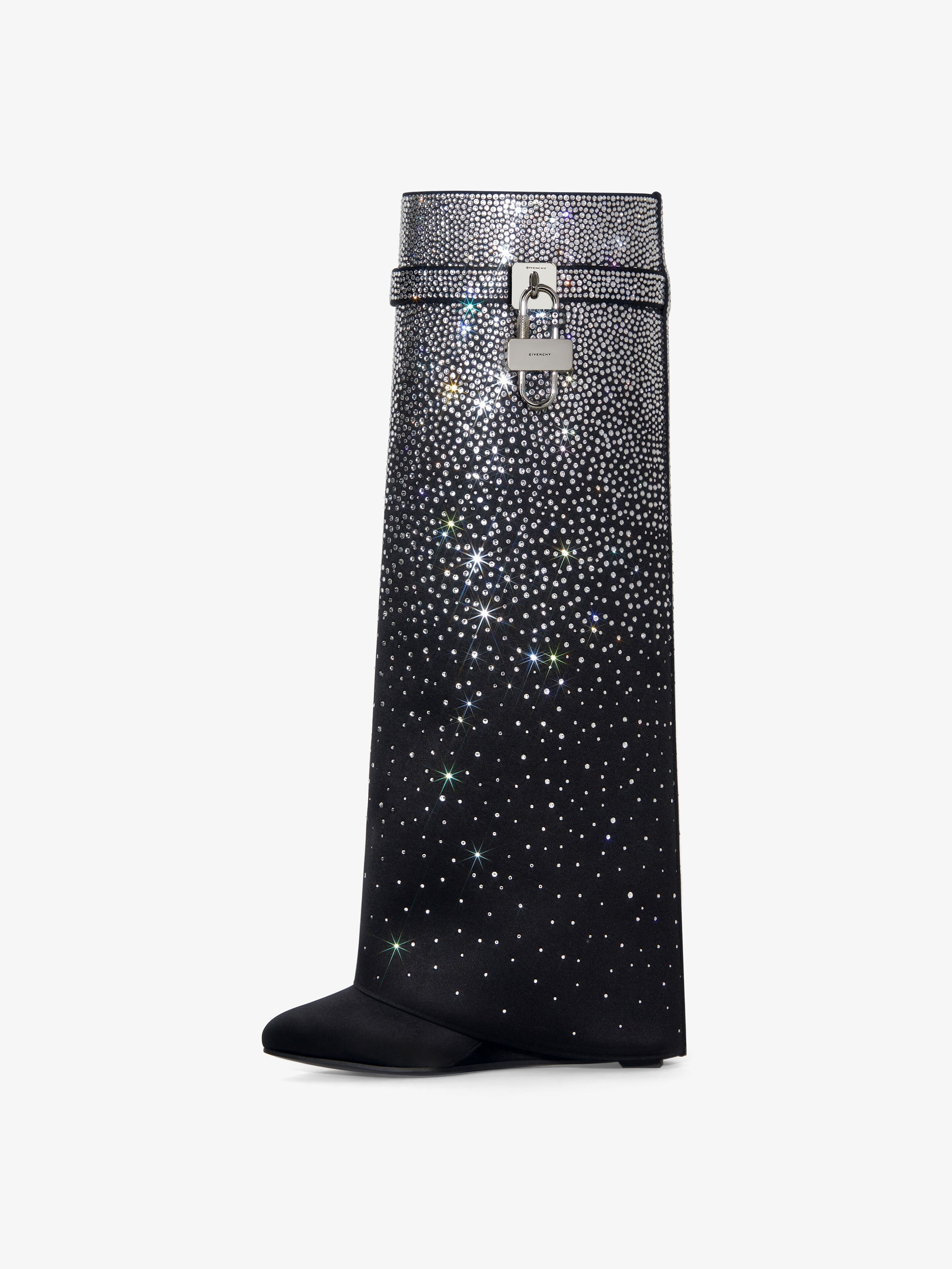SHARK LOCK BOOTS IN SATIN WITH STRASS - 4