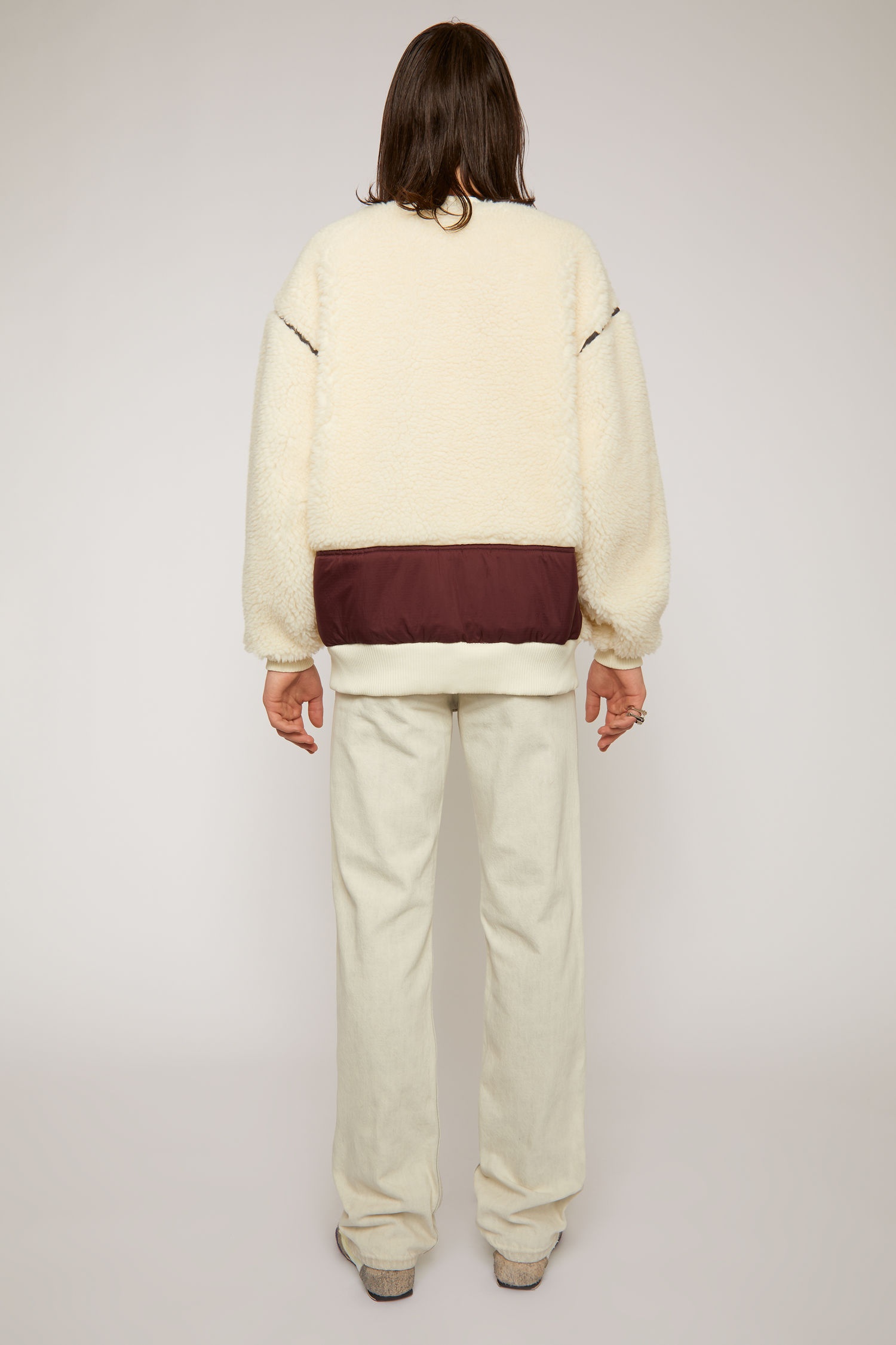 Contrast-pocket sweatshirt off white - 4