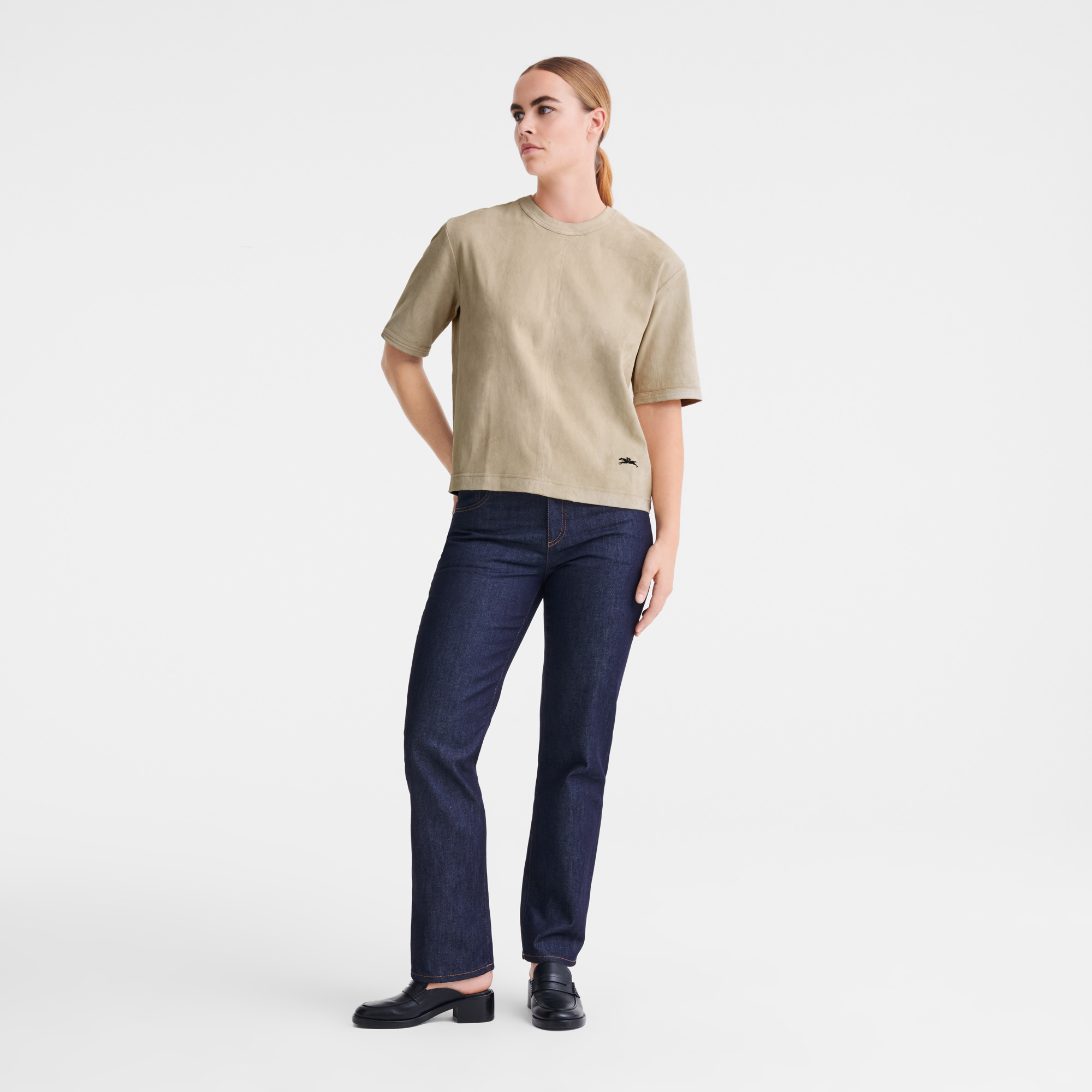 Short leather top Linen - Leather - 2