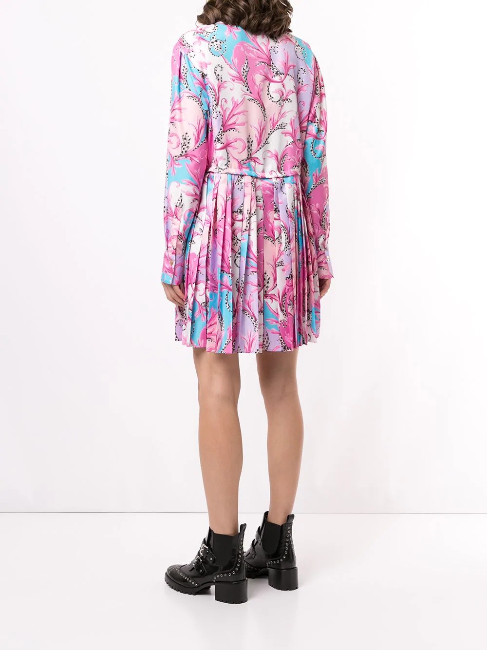 paisley pattern pleated dress - 4