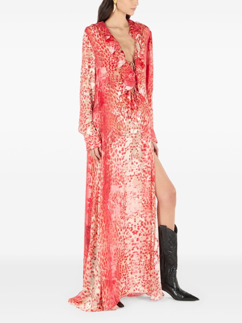 Jaguar-print midi dress - 3