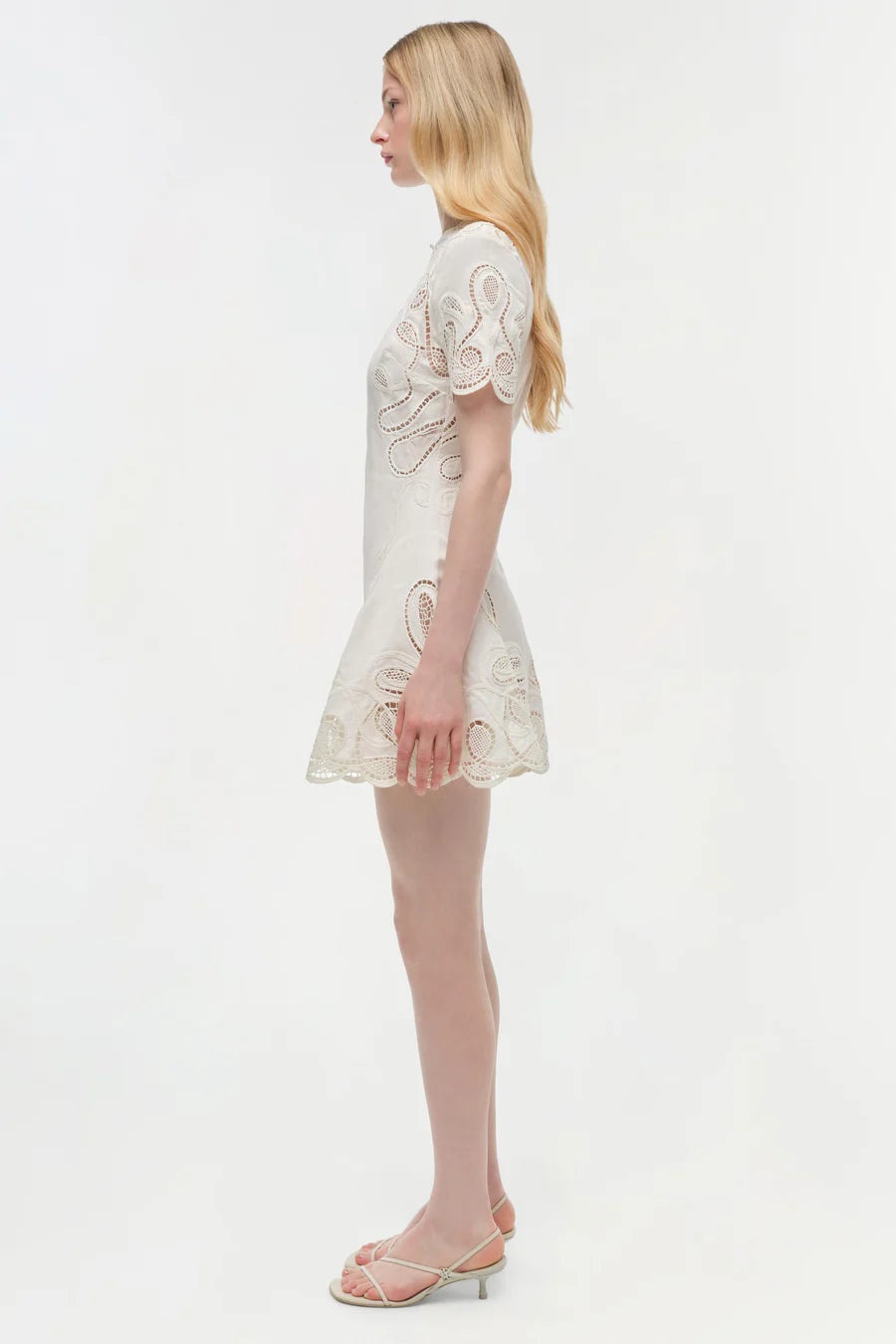 Morrigan Linen Mini Dress Ivory - 2