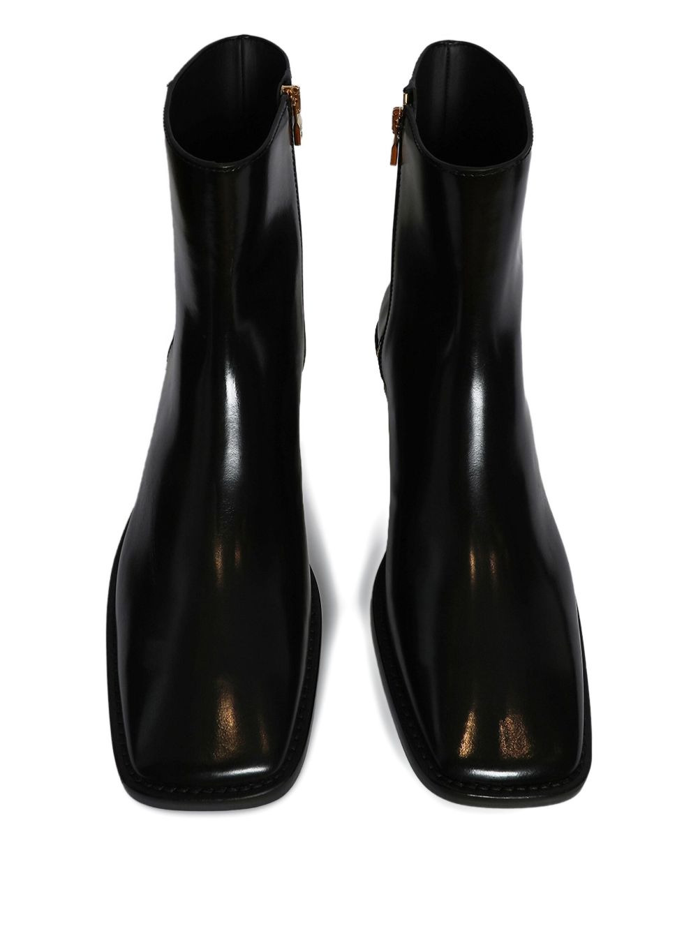 metallic-heel leather boots - 3