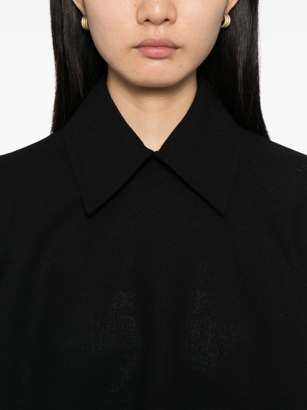 wool collared top - 5