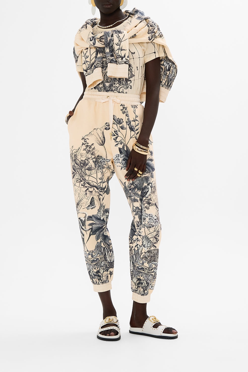 JERSEY TRACK PANT WITH SILK DETAILS - 7