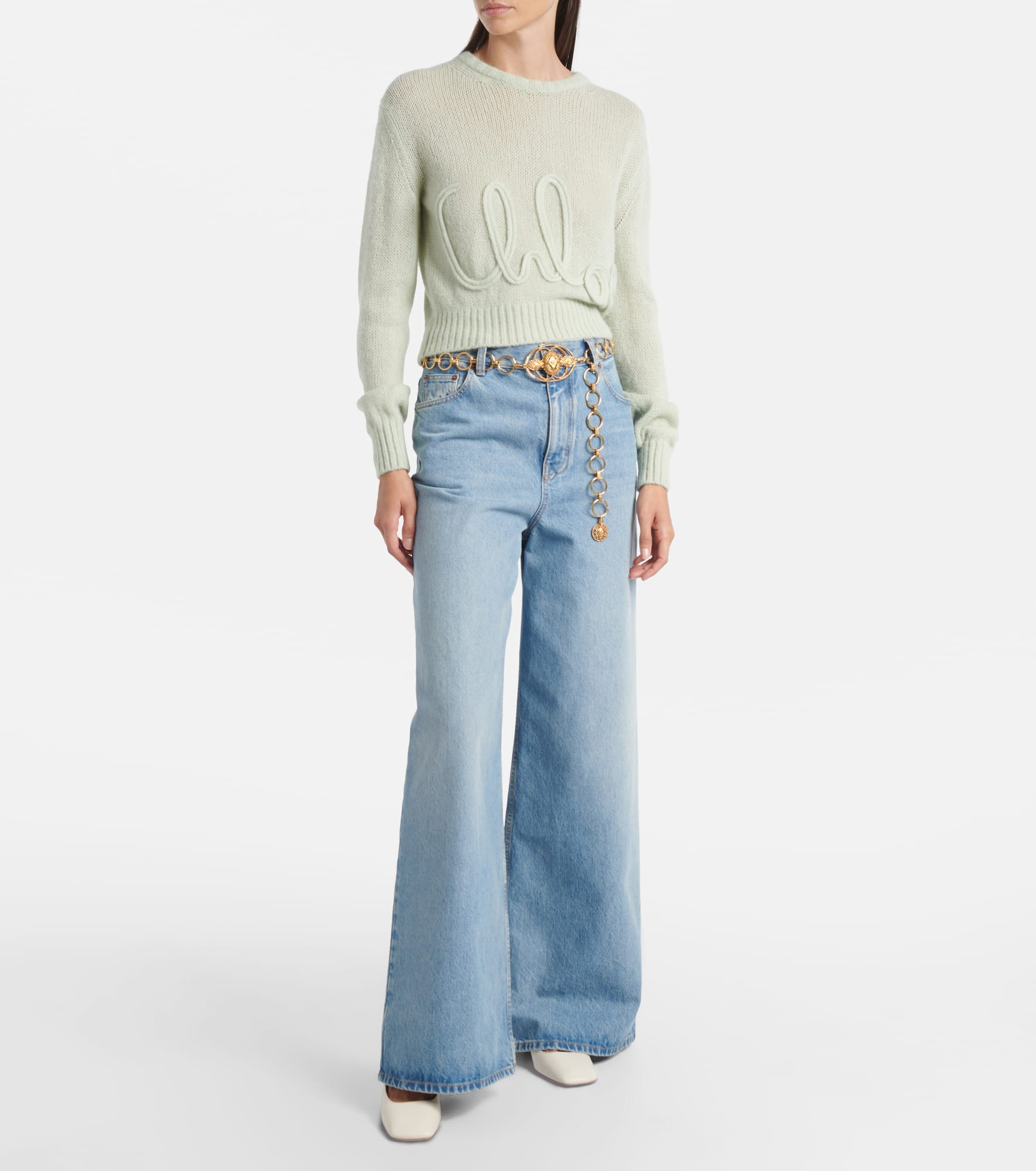 Chloé Charms 55 leather slingback pumps - 3