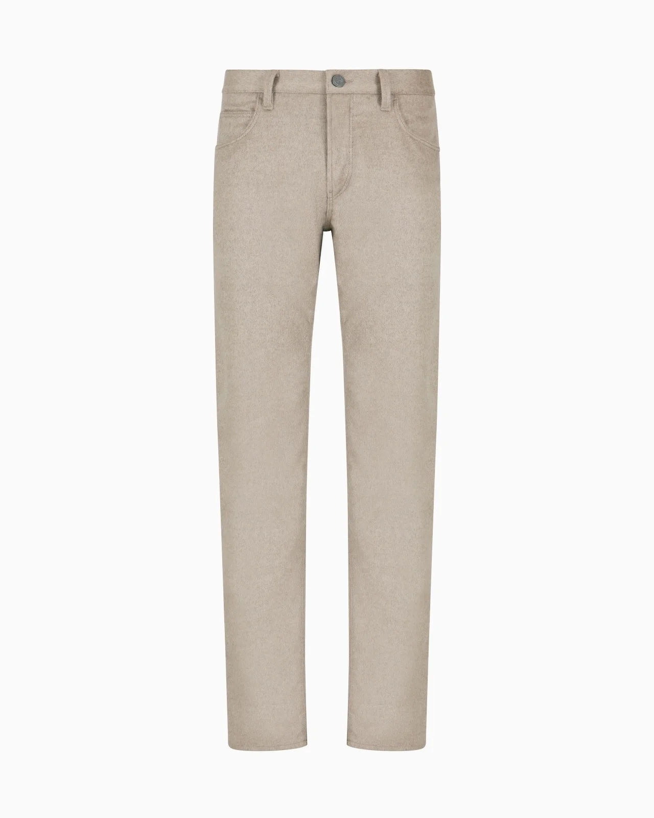 REGULAR-FIT FIVE-POCKET COTTON-DENIM AND SILK TROUSERS - 1