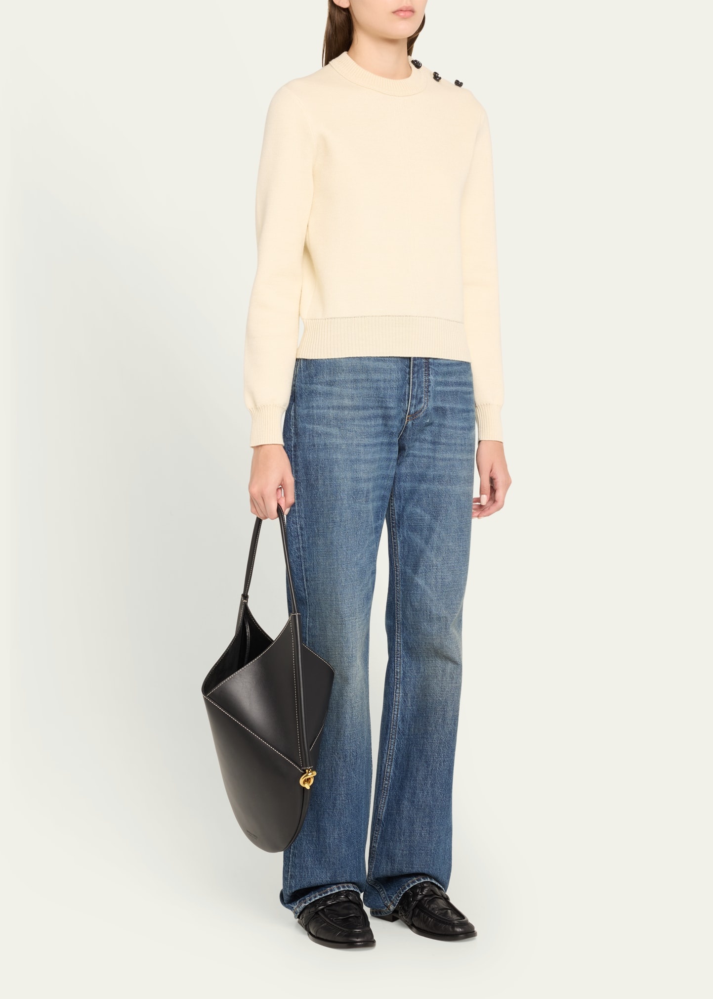 Medium Solstice Leather Shoulder Bag - 5