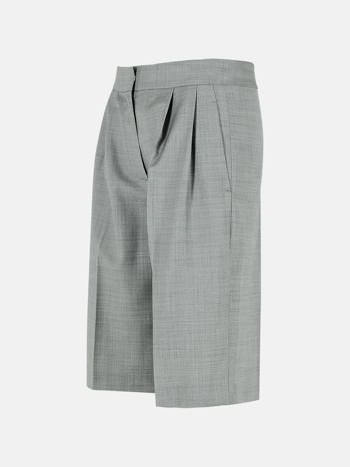 'SAON' GREY VIRGIN WOOL SHORTS - 2